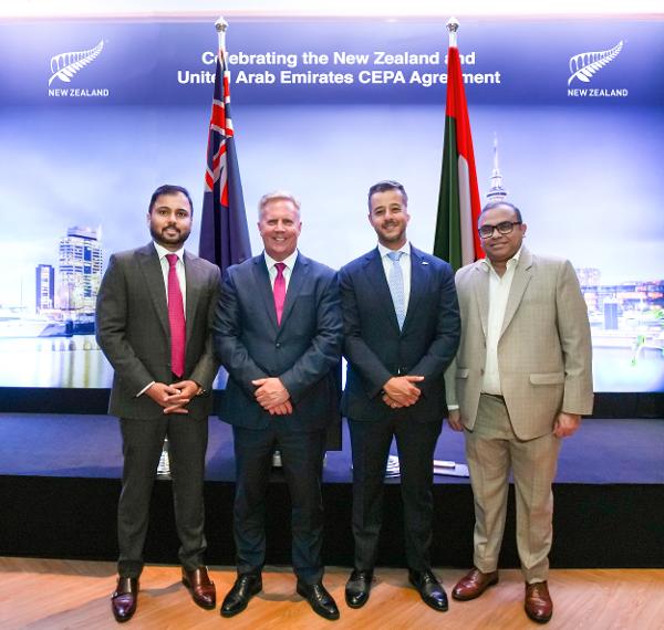 In Photo left to right: Mr. Shamlal Ahamed, Managing Director - International Operations, Malabar Gold & Diamonds, Honourable Todd McClay, New Zealand's Minister for Trade, Mr. Ahmad Zakkout, New Zealand's Consul - General for Dubai & Northern Emirates 
