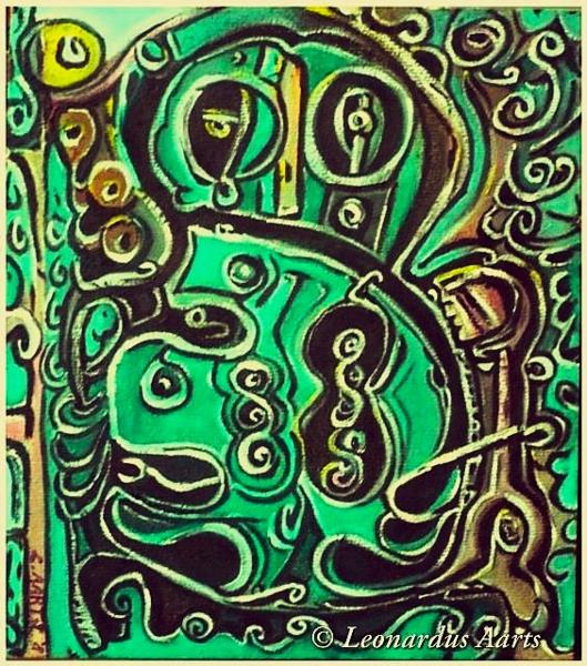 'Manaaki' a core M&#257;ori concept meaning to support, care for, protect, and show hospitality or respect.' an 'original concept' by Leon Aarts, acrylics on board. 2008