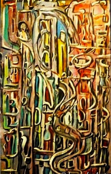 'Slide' original, hand painted in acrylics on board, by Leon Aarts 