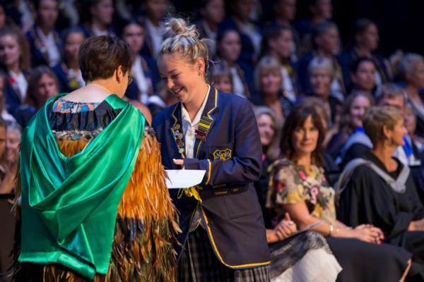 Alyssa Robinson at the 2018 Rangi Ruru prizegiving