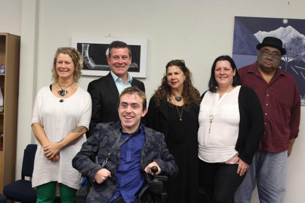 Stopping Violence Dunedin Staff and mentor meet with National MP Michael Woodhouse. 