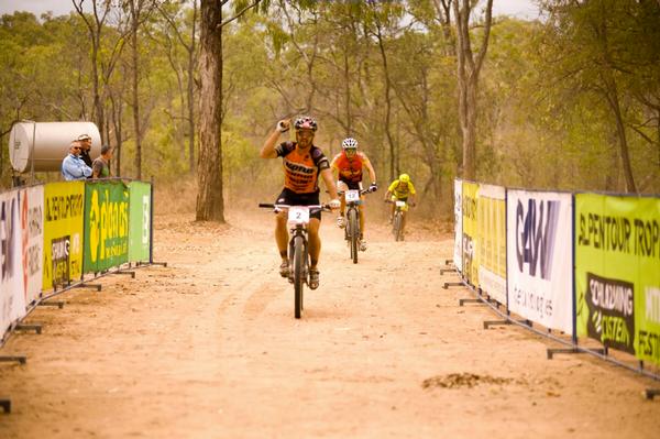 Cory Wallace wins his second Crocodile Trophy stage &#8211; finish at Mount Mulligan today. Top four finishers today at Mount Mulligan (l-r): Mario F&#228;rberb&#246;ck (AUT), Jiri Krivanek (CZE), Mark Frendo (AUS) and Cory Wallace (CAN).