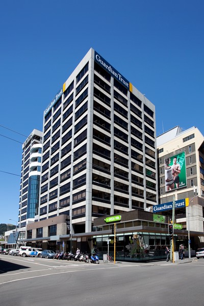 Guardian Trust House - on the south eastern corner of Victoria and Willeston Streets