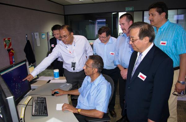 Aviation forum delegates visit Airways' Oceanic control centre in Auckland, where air traffic controllers monitor 26 million square kilometres of airspace across the Pacific and Tasman Oceans.