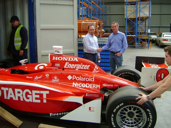 The Indy racing car used by Scott Dixon during the just completed Indy Racing League (IRL) season