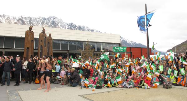  Ireland Airport Welcome - Queenstown turned on an enthusiastic airport welcome for Ireland 