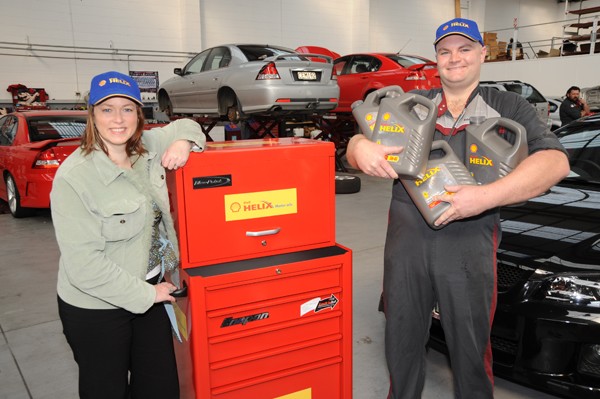 Jarrod Brown with Shell New Zealand Corporate Communications Manager Jackie Maitland