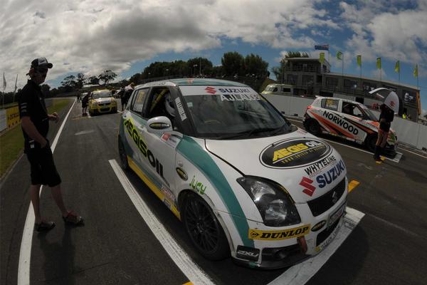 Suzuki Swift Sport Cup series leader AJ Lauder from Turua near Thames heads to this weekend's final round near Taupo with one hand on the trophy and three races to complete to secure his position.