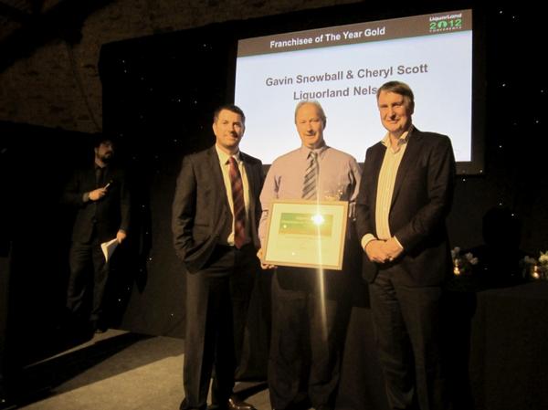 Jason Kilgour (Treasury Wine Estates), Gavin Snowball (Liquorland Nelson) and Steve Anderson (Liquorland Chairman).