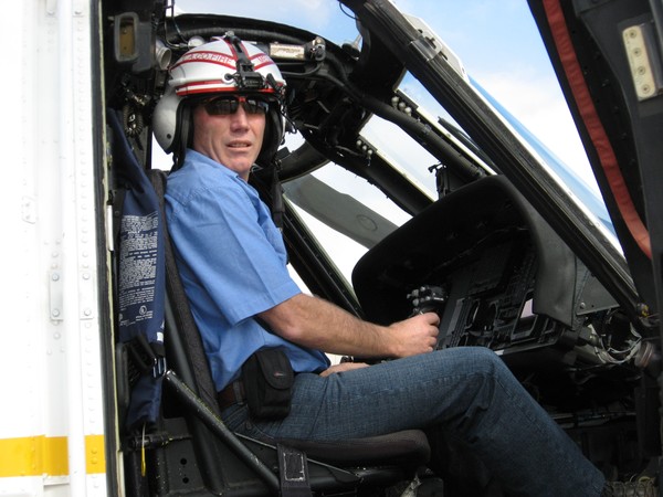 Mike Grant in Black Hawk Helicopter