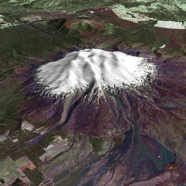 Composite satellite image of Ruapehu - 2002