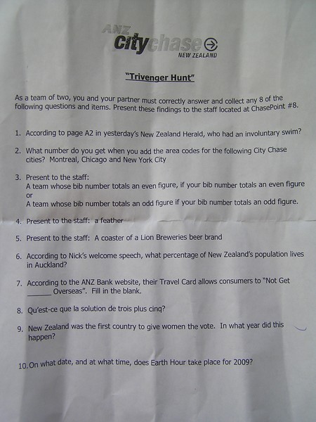 Trivenger sheet, we didn't do this task