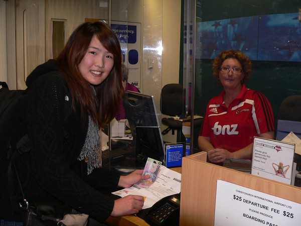 The last person to pay a departure charge at Christchurch Airport