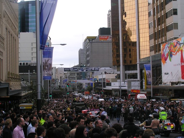 Thousands turned out for Boobs on Bikes on Queens St
