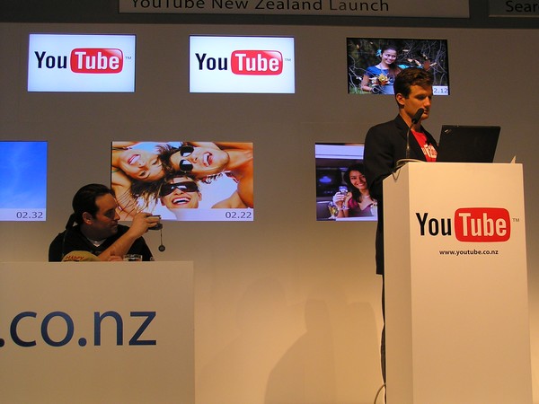 Citizen Steve being filmed at the YouTube.co.nz launch