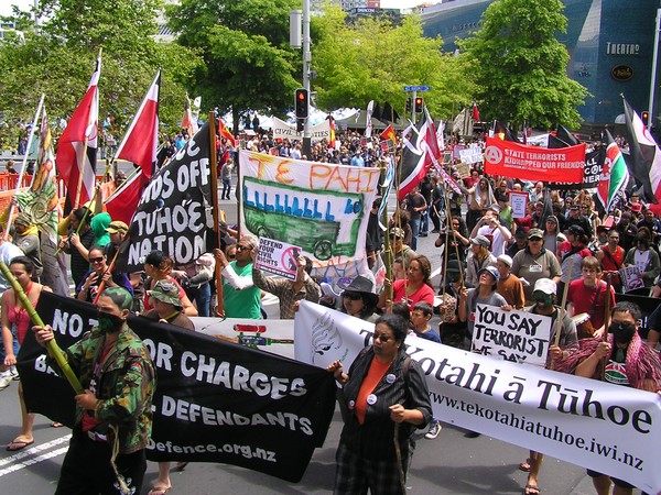 Protesters leaving Aotea Square on the march to MT Eden Prison