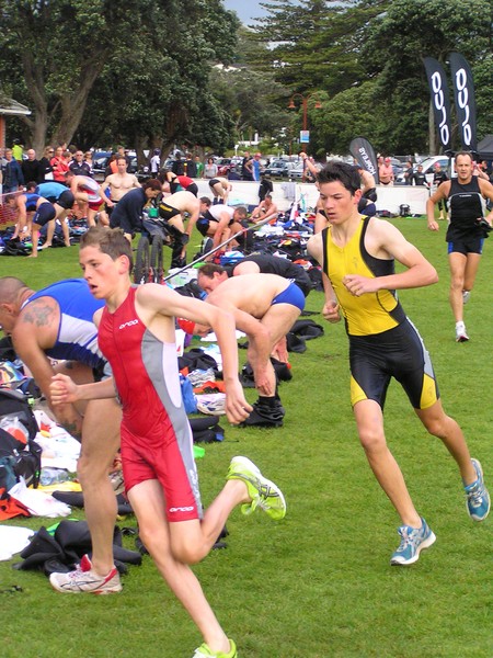 Exiting transition at race one of the Stroke and Stride 2007 - 2008 