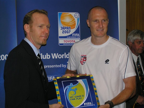 John Schumacher of FIFA with Danny Hay