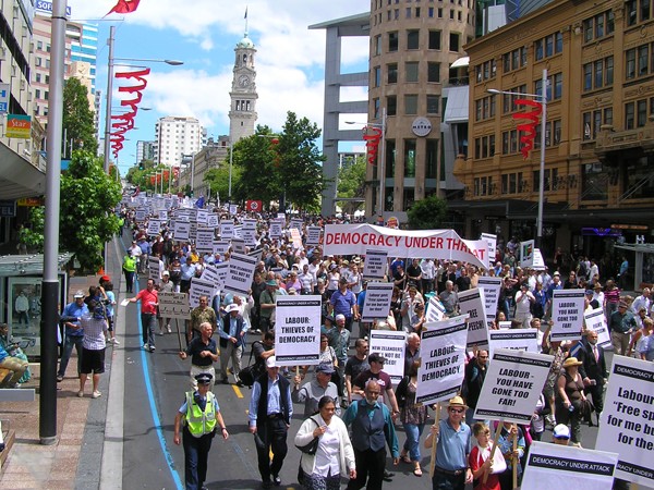 Images from today's protest of Electrol Finance Bill change