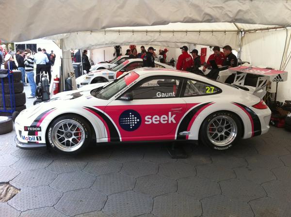 Daniel Gaunt in the Seek Porsche 997 finished second overall at the first round of the 2011 Porsche Carrera Cup Australia to now sit second in the championship standings behind Craig Baird.
