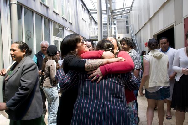 Group Hug! A family group hug after hearing the news that their daughter had won an Arrow Foundation Scholarship to continue her education at a tertiary institution the following year