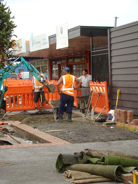 Work continues as part of the Town Centre Upgrade.