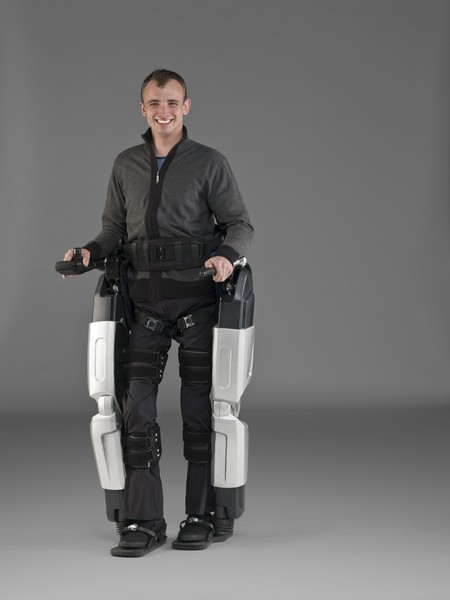 Hayden Allen using Rex, a revolutionary product developed by Auckland-based company Rex Bionics.