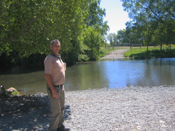 Ranger Adcock at the gravel beach