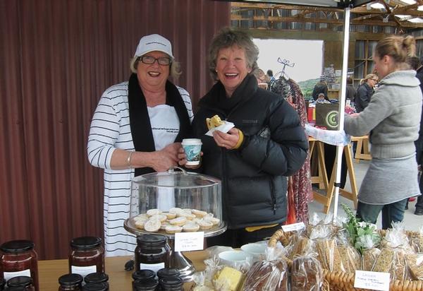 Gaye from Traditional Heritage Preserves with customer Jill Egerton.