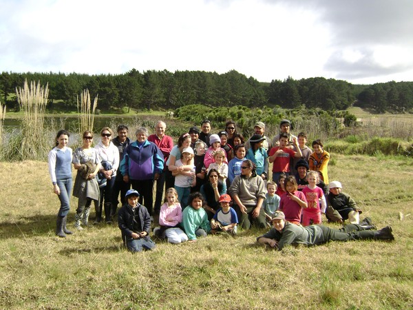 Planters celebrate a job well done at lake Rototuna