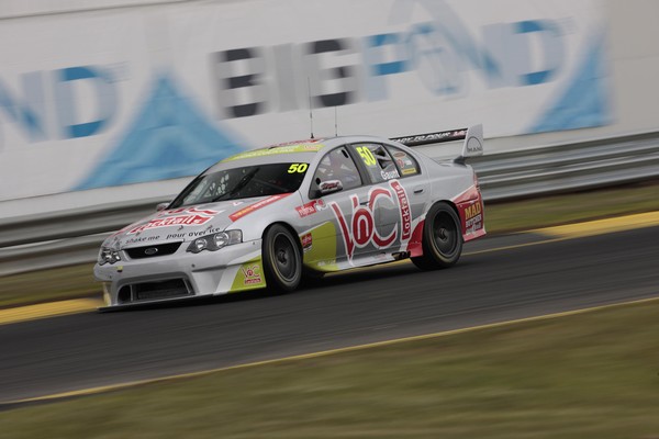 Daniel Gaunt in the McElrea Racing run VnC Cocktails/Mad Butcher Ford BF Falcon finished on the podium for the three-race weekend at the Norton 360 Sandown Challenge Fujitsu V8 Supercar weekend.