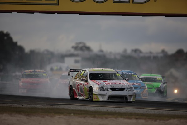 Daniel Gaunt in the McElrea Racing run VnC Cocktails/Mad Butcher Ford BF Falcon finished on the podium for the three-race weekend at the Norton 360 Sandown Challenge Fujitsu V8 Supercar weekend.