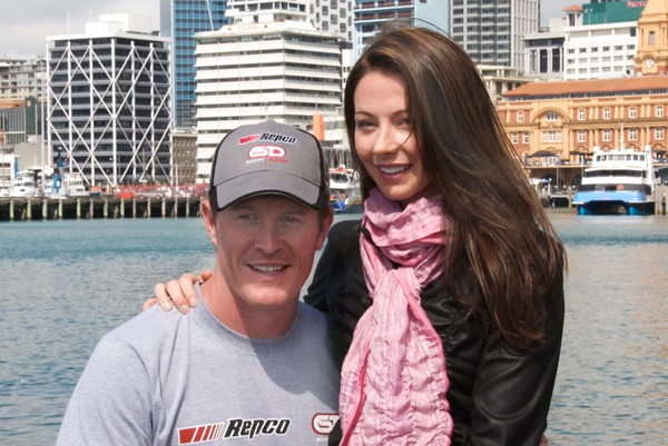 Scott and Emma Dixon outside the Hilton in Auckland