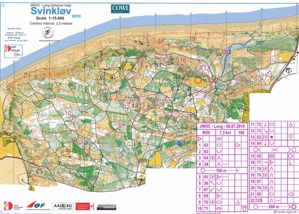 W20 map and course for Long distance