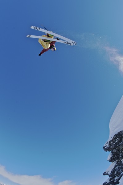 Russ Henshaw from Australia on the Freeride Day of the World Heli Challenge