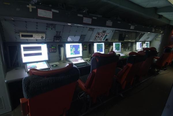 The newly upgraded flight deck of the Orion, with �glass� instrumentation.