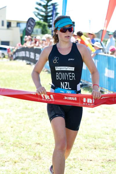 Natasha Bowyer crosses the line in first place