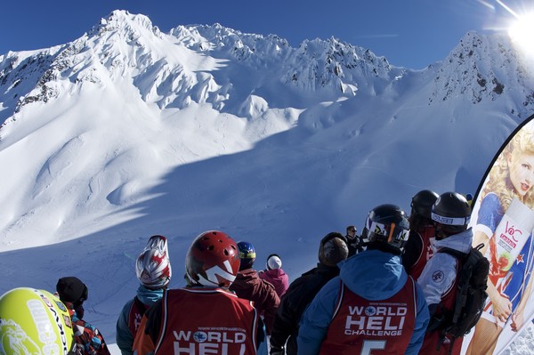 Athletes checking out the Big Mountain course of the World Heli Challenge on Mt Albert, near Wanaka in New Zealand