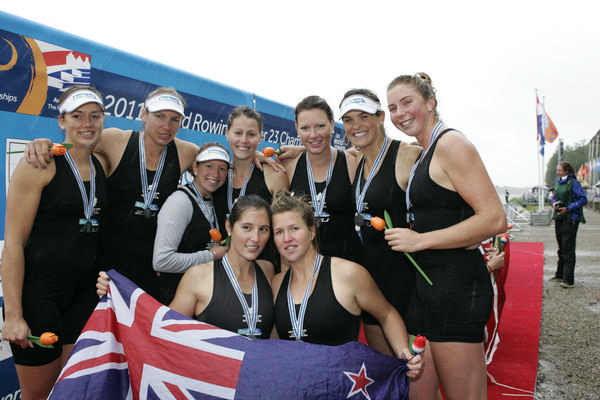 Julia Edward and Alyce Pulford who took bronze and the silver medal winning women's eight