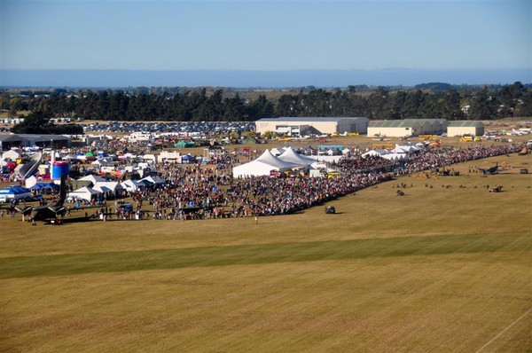 When departing Wairau the Westpac Rescue Helicopter was given permission to do a fly past of the crowds viewing the airshow at Omaka Airfield. 
