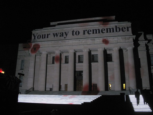 Red poppies light up Auckland Museum