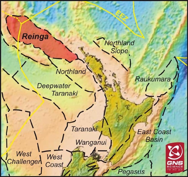 The Reinga Basin, off the northwest coast of the North Island