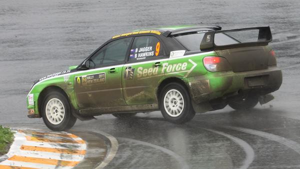 Ben Jagger slides the SeedForce Subaru WRX Impreza around in style at the Hampton Downs circuit on Saturday