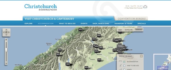 Christchurch & Canterbury Tourism website