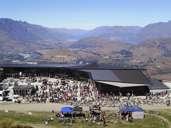 Coronet Peak view of event village and scenery