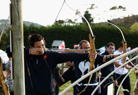 French squad chill-out with some archery