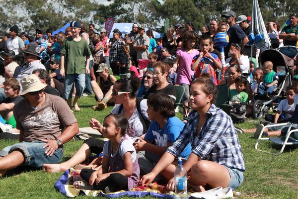 Part of the large crowd enjoying the 2011 Flaxmere Family Festival