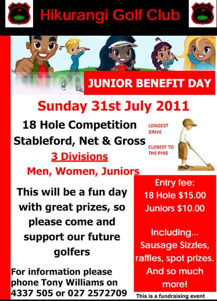 Hikurangi Golf Club Junior benefit day