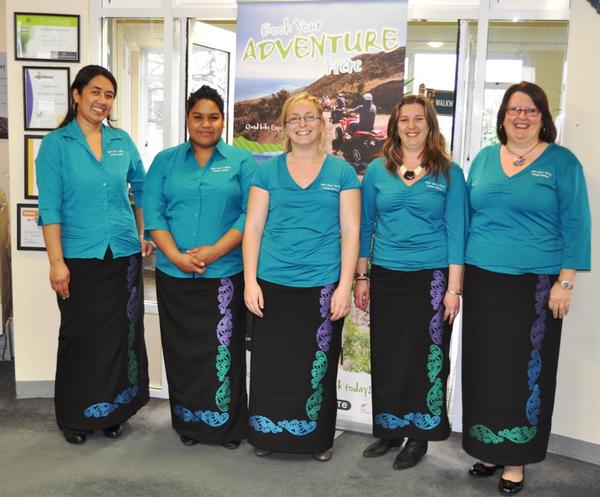 Hutt City iSITE team from L-R Pai Isaako, Krystal Singh, Jaimee Bialy, Michaela Warren and i-SITE Manager Linda Goss.