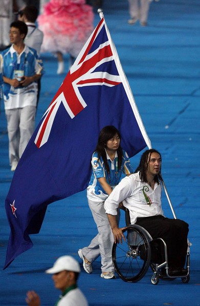 In his fourth Paralympics wheelchair rugby player Sholto Taylor carried the New Zealand flag with plenty of pride during the march-in.